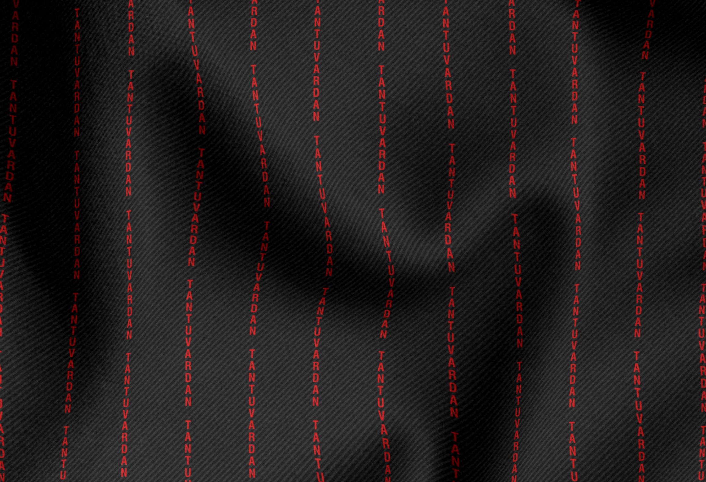 Poly Viscose Black in Red Letters