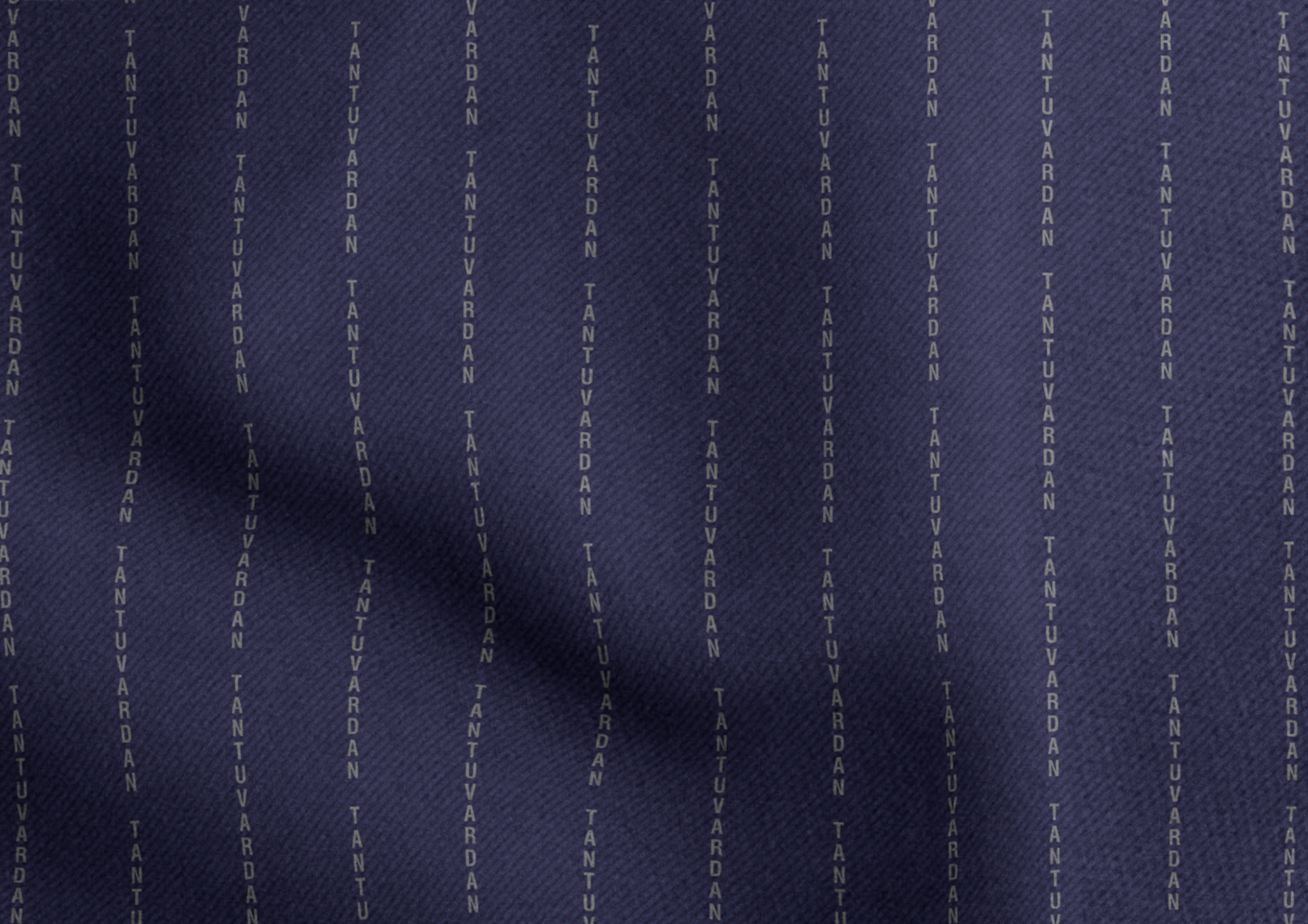 Poly Viscose Navy in Mid Grey Letters
