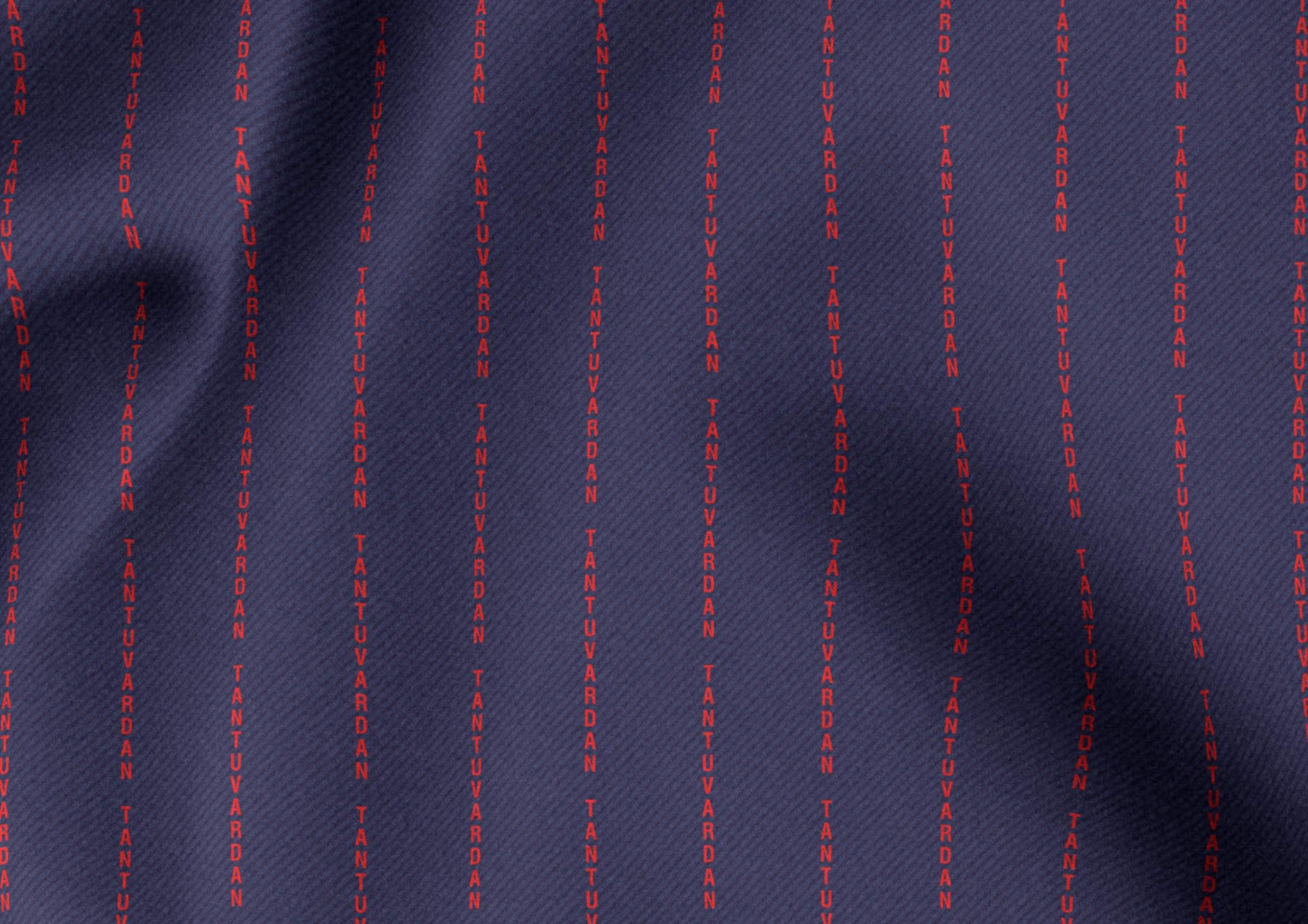 Poly Viscose Navy in Red Letters