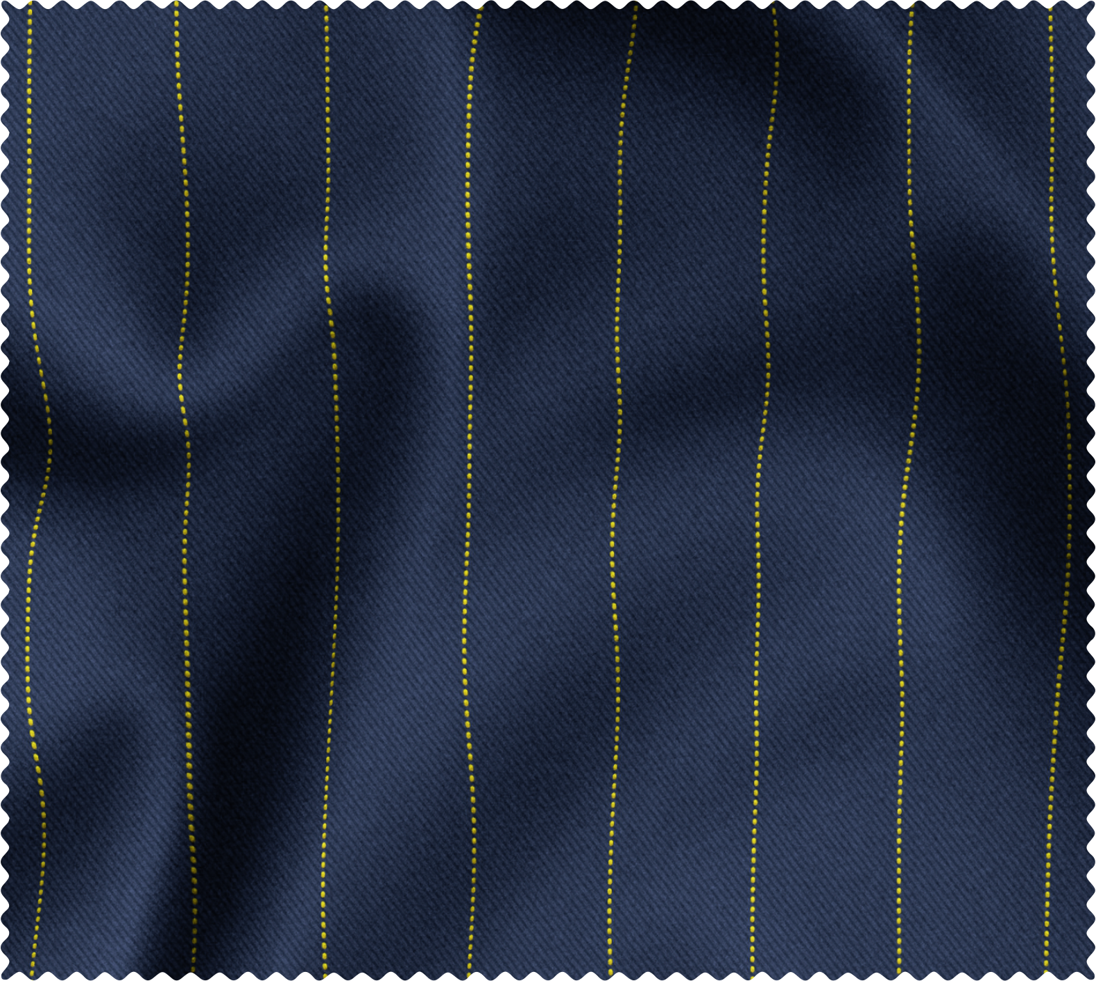 22 Carat Yellow Gold Coated Pinstripes Navy Blue Fabric