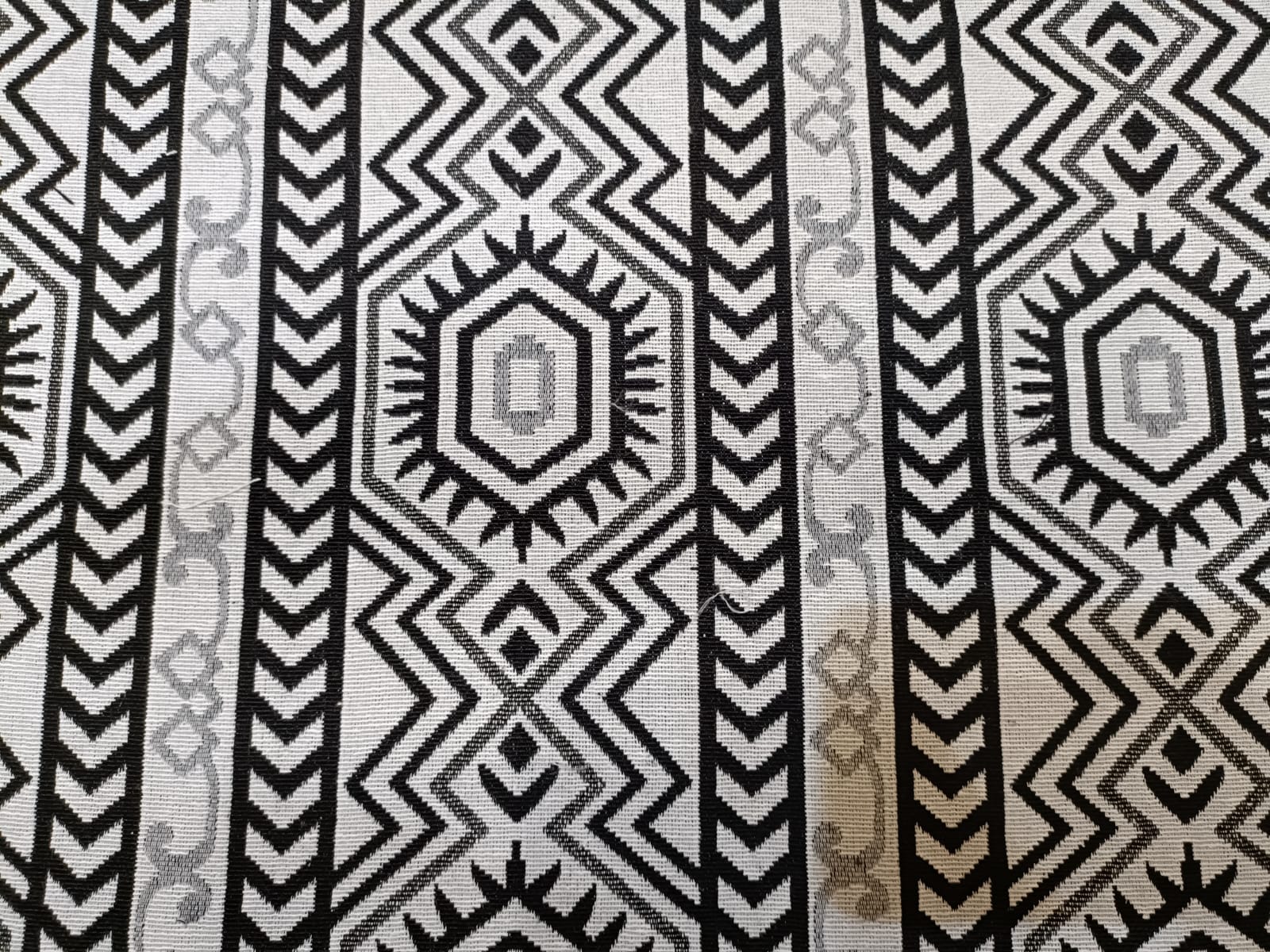 Poly cotton jacquard fabric woven in black and white ANPCT55