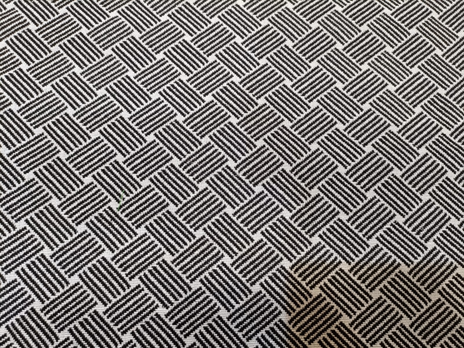 Poly cotton jacquard fabric woven in black and white ANPCT60