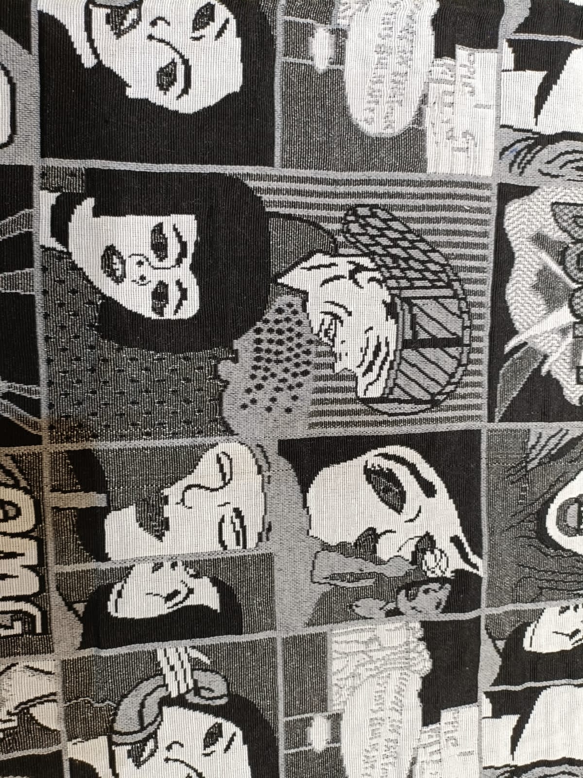 Poly cotton jacquard fabric woven in black and white ANPCT61
