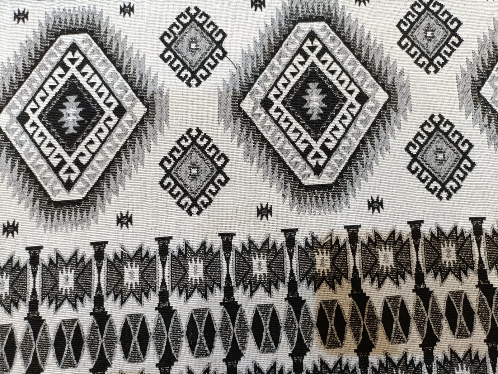 Poly cotton jacquard fabric woven in black and white ANPCT65
