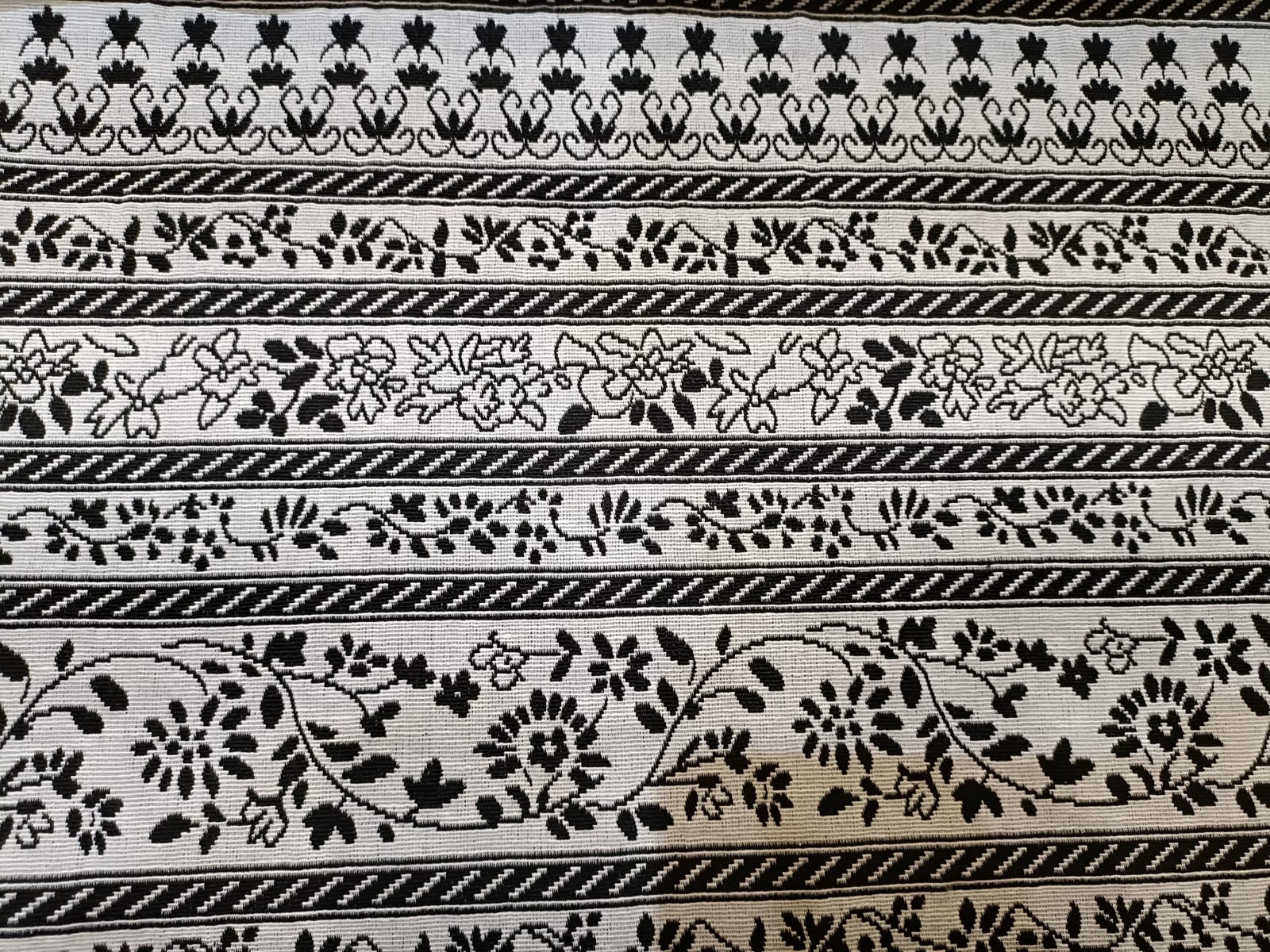 Poly cotton jacquard fabric woven in black and white ANPCT72