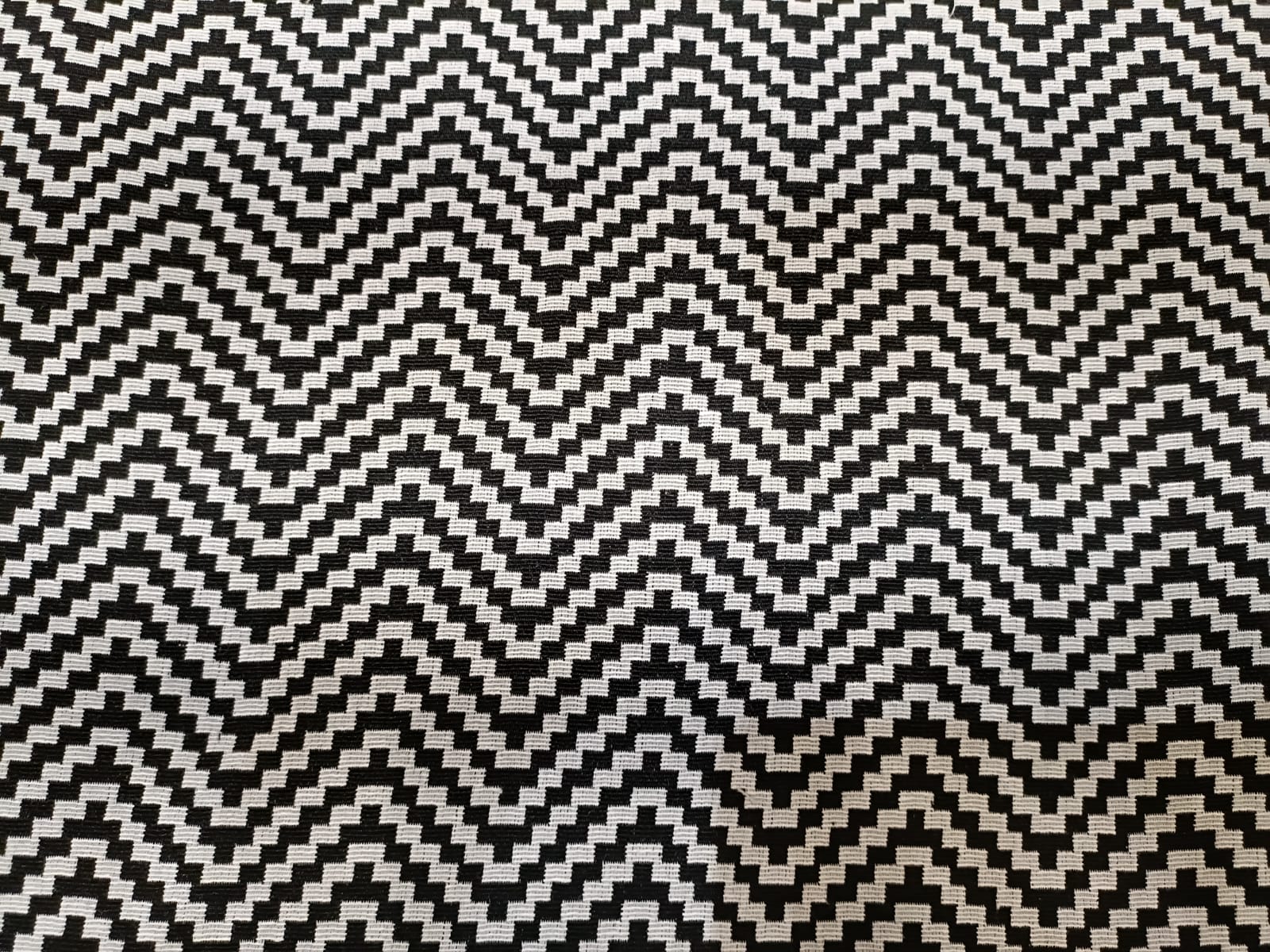 Poly cotton jacquard fabric woven in black and white ANPCT75