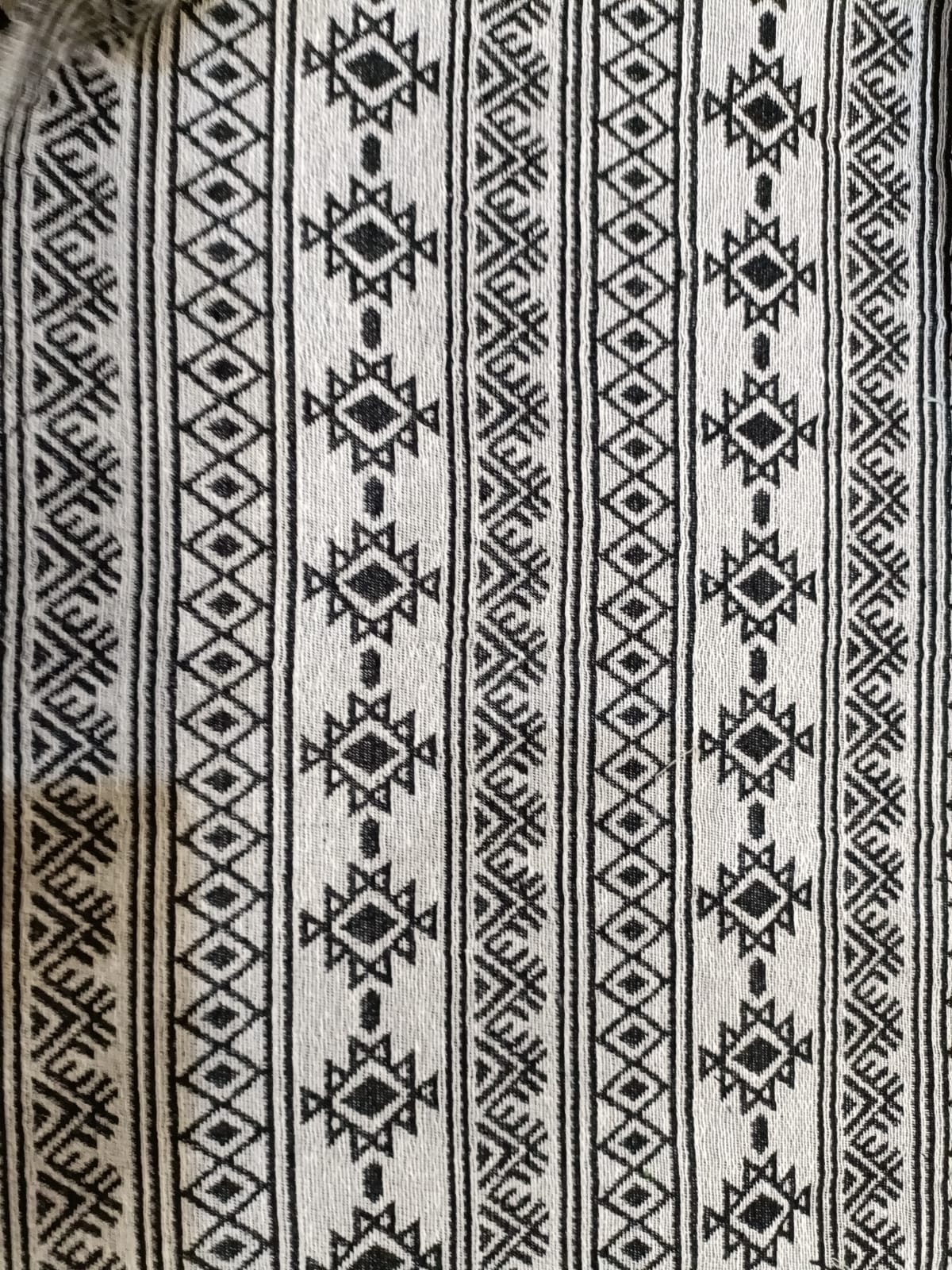 Poly cotton jacquard fabric woven in black and white ANPCT79