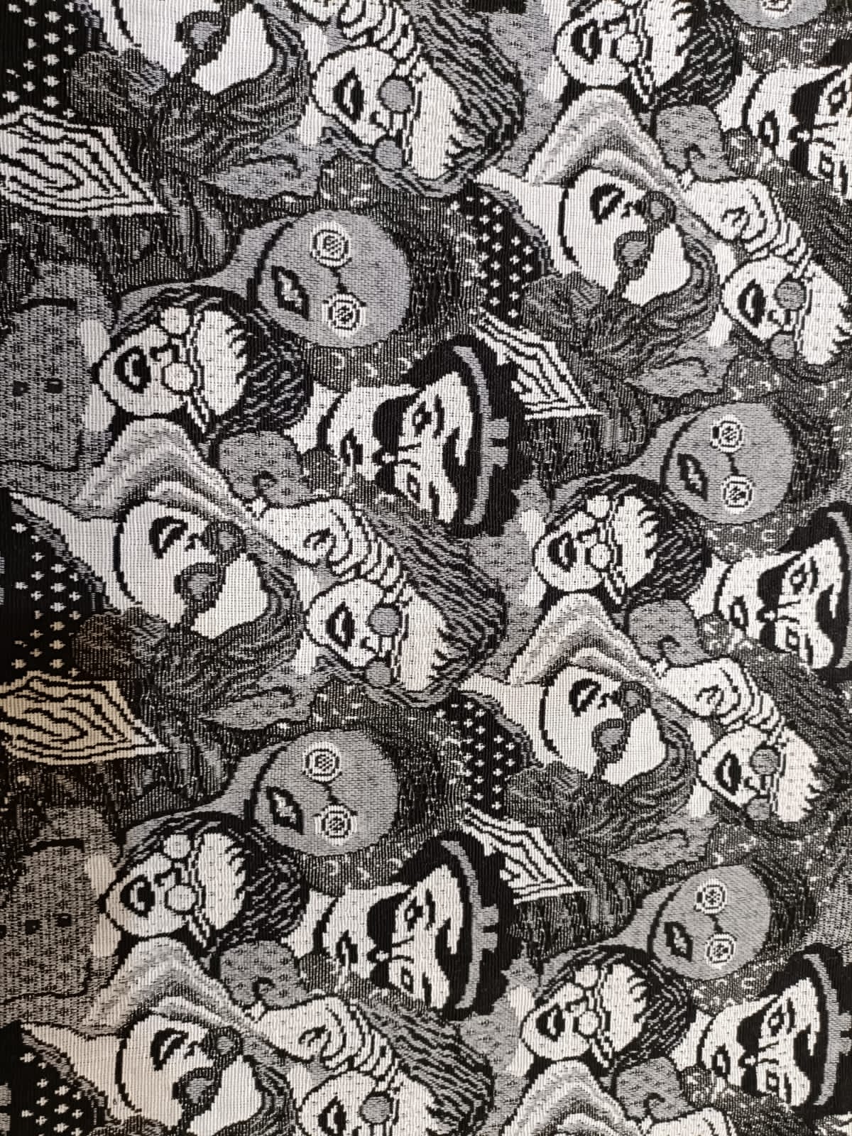 Poly cotton jacquard fabric woven in black and white ANPCT96