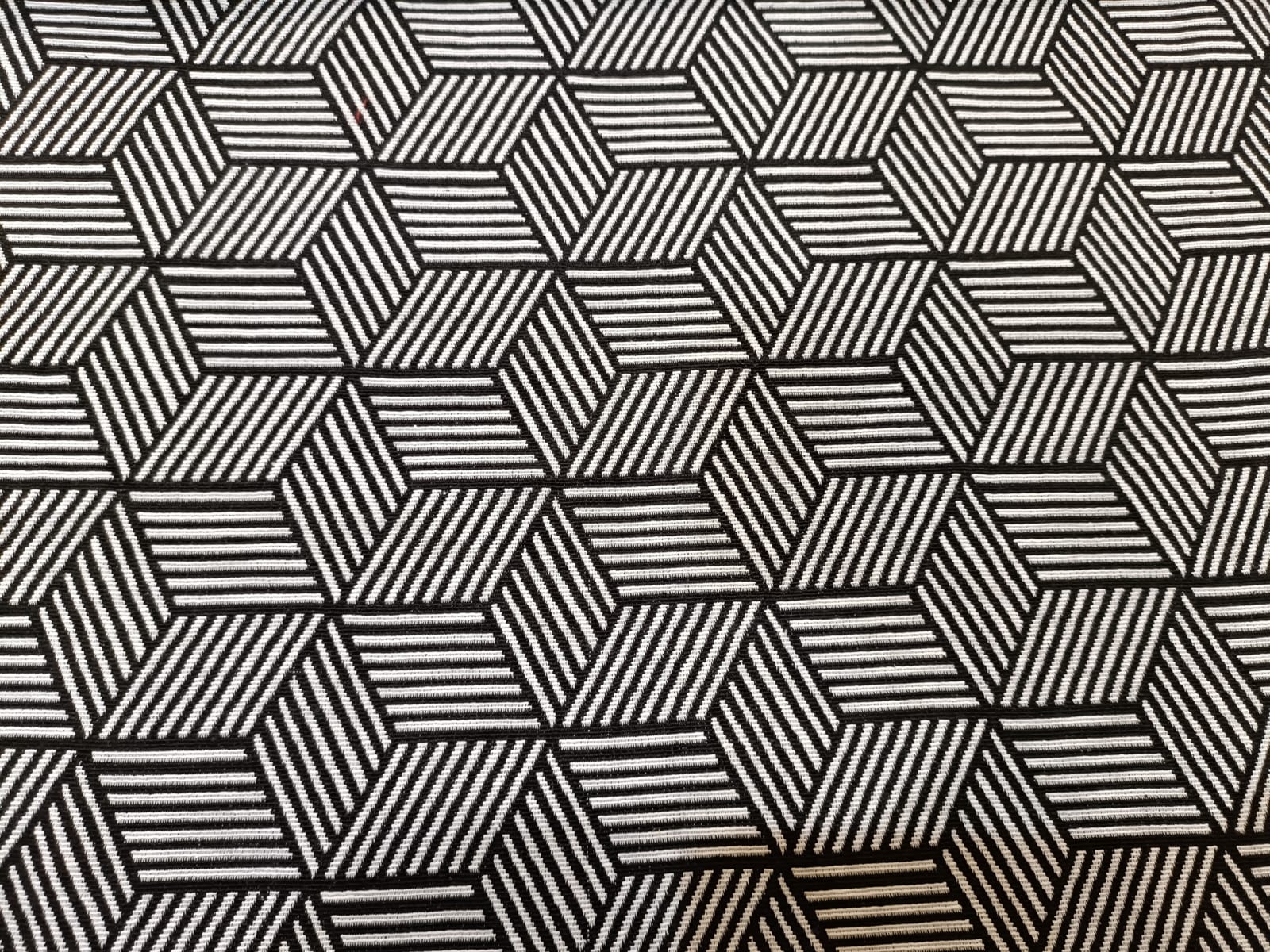 Poly cotton jacquard fabric woven in black and white ANPCT97