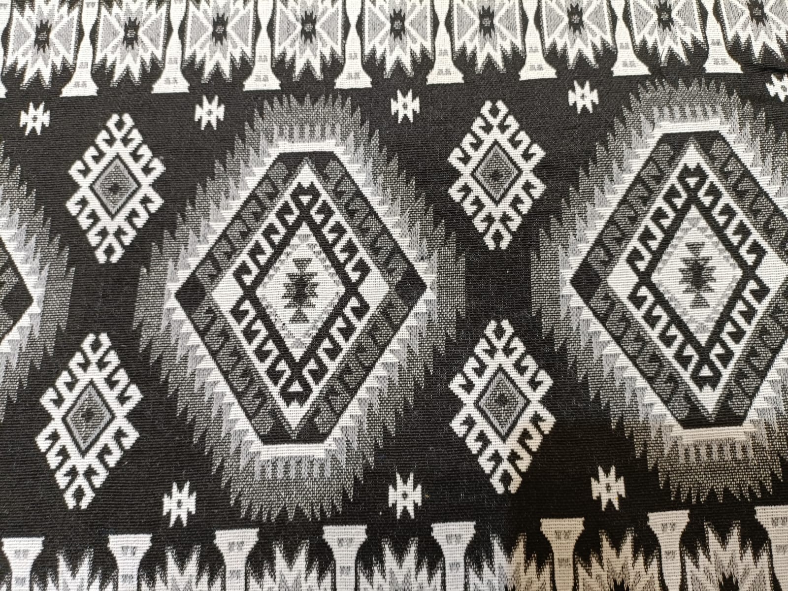 Poly cotton jacquard fabric woven in black and white ANPCT99