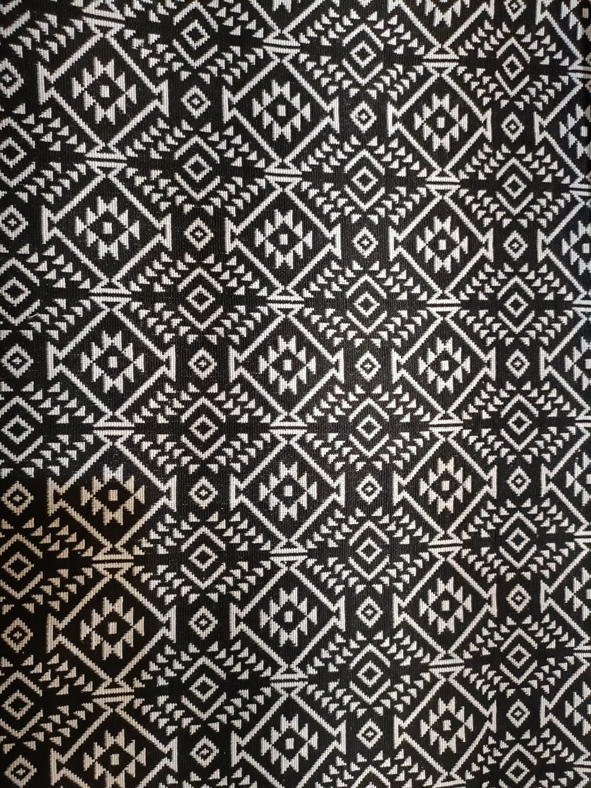 Poly cotton jacquard fabric woven in black and white ANPCT101