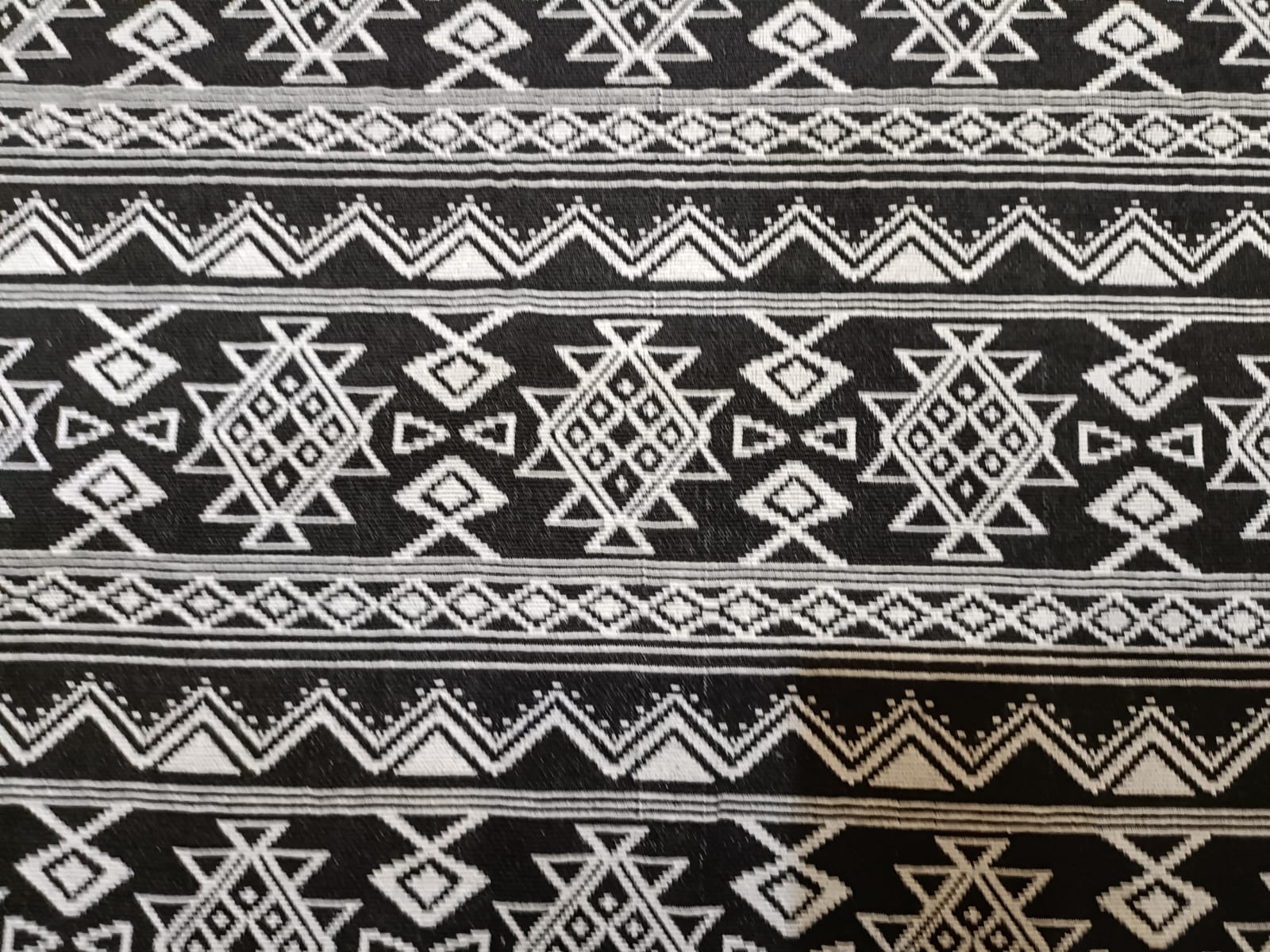 Poly cotton jacquard fabric woven in black and white ANPCT103