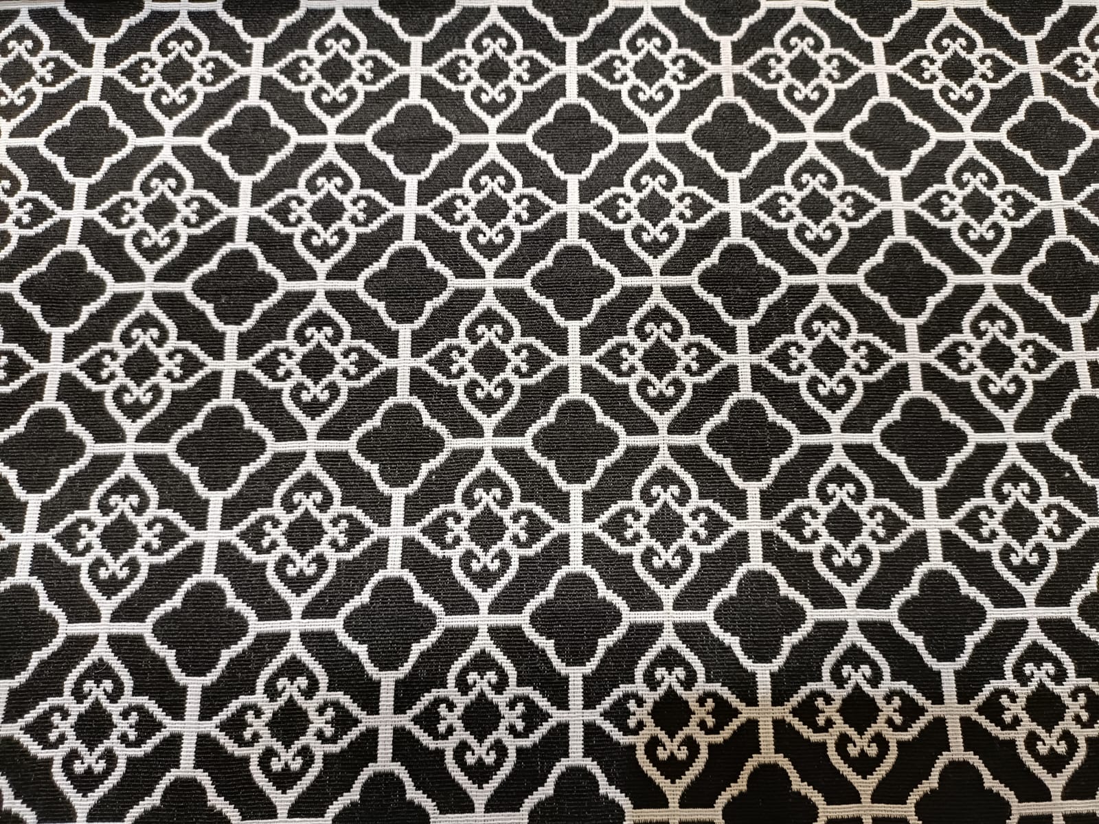 Poly cotton jacquard fabric woven in black and white ANPCT105