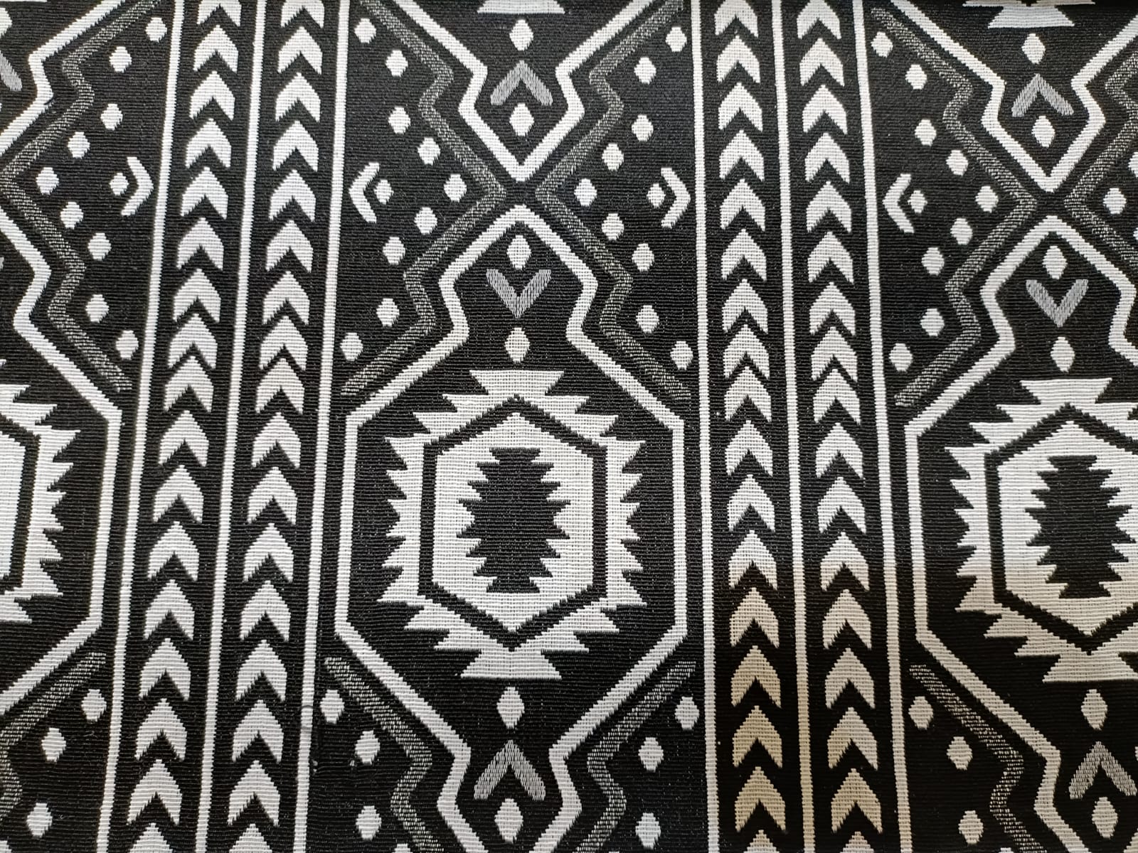 Poly cotton jacquard fabric woven in black and white ANPCT106