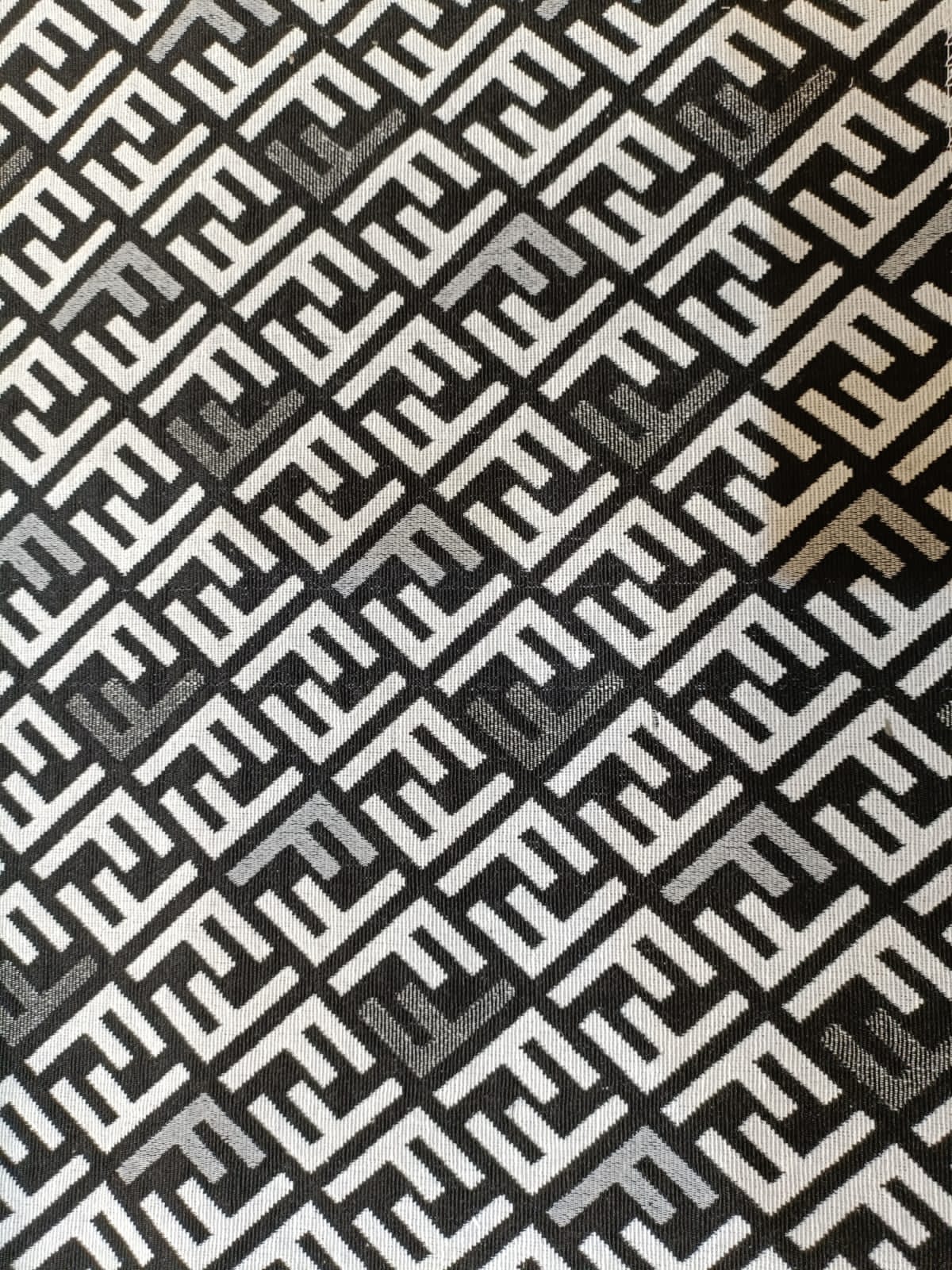 Poly cotton jacquard fabric woven in black and white ANPCT109