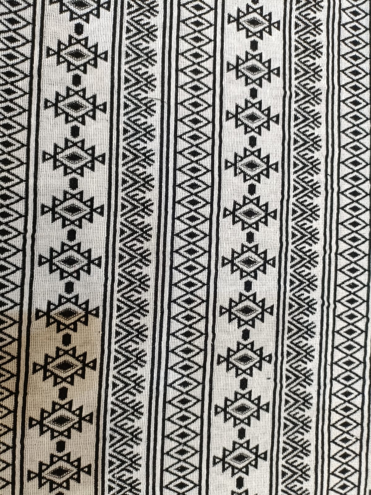 Poly cotton jacquard fabric woven in black and white ANPCT110