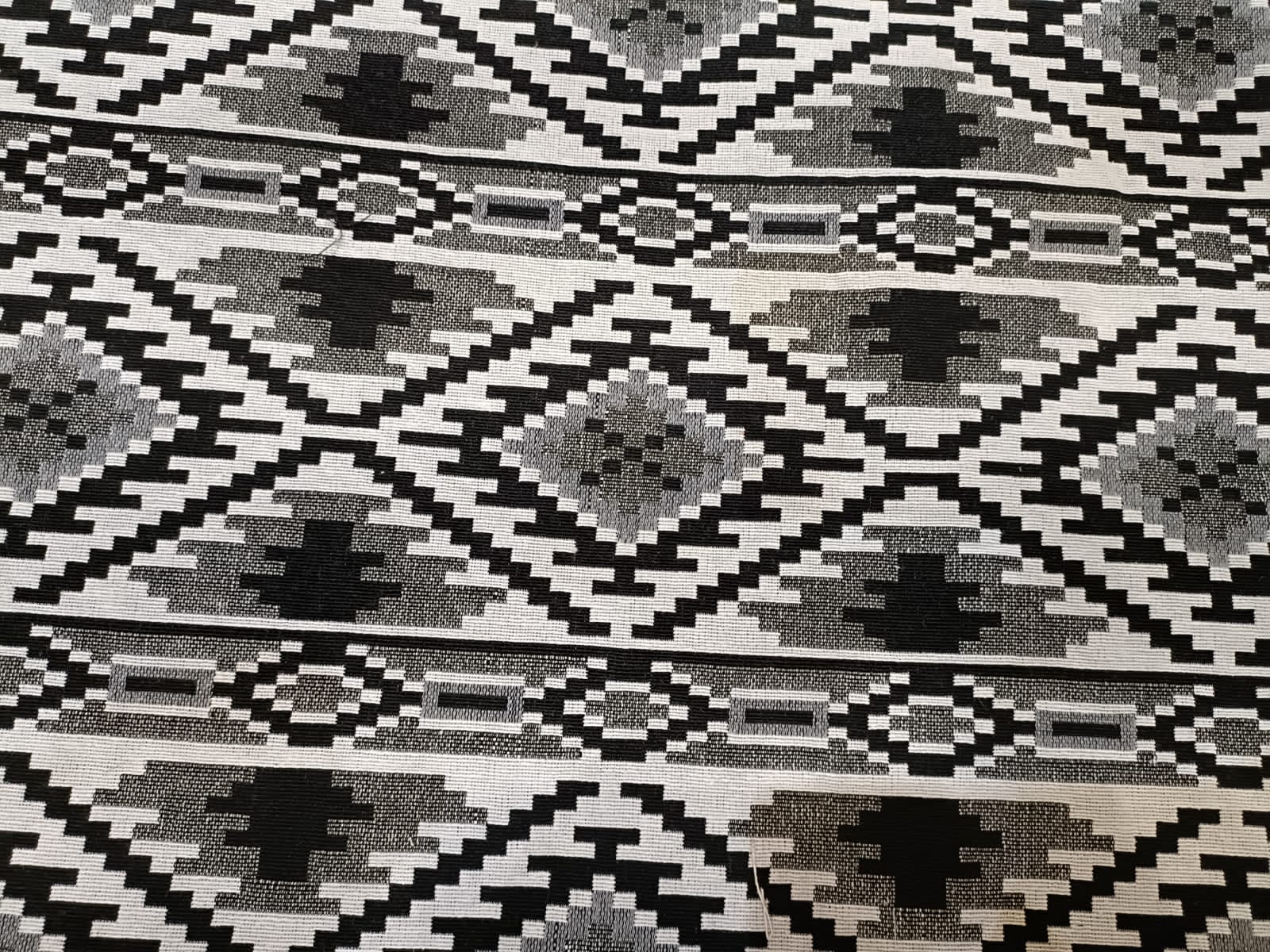 Poly cotton jacquard fabric woven in black and white ANPCT111