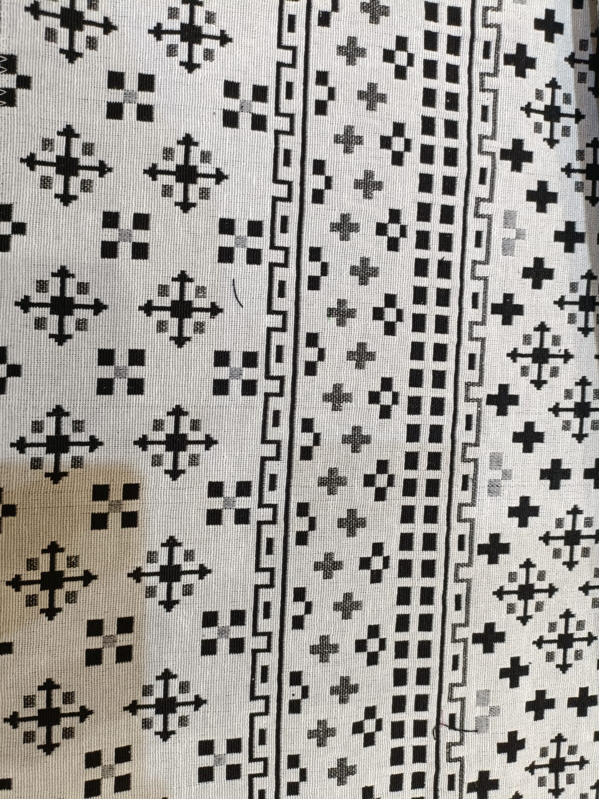 Poly cotton jacquard fabric woven in black and white ANPCT135