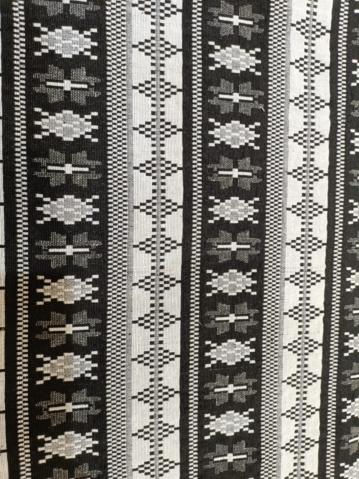 Poly cotton jacquard fabric woven in black and white ANPCT136
