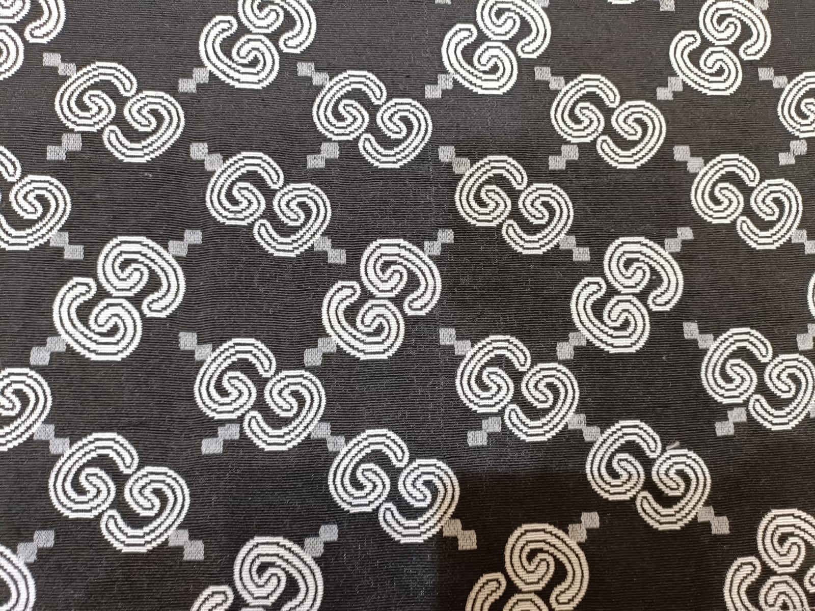 Poly cotton jacquard fabric woven in black and white ANPCT138
