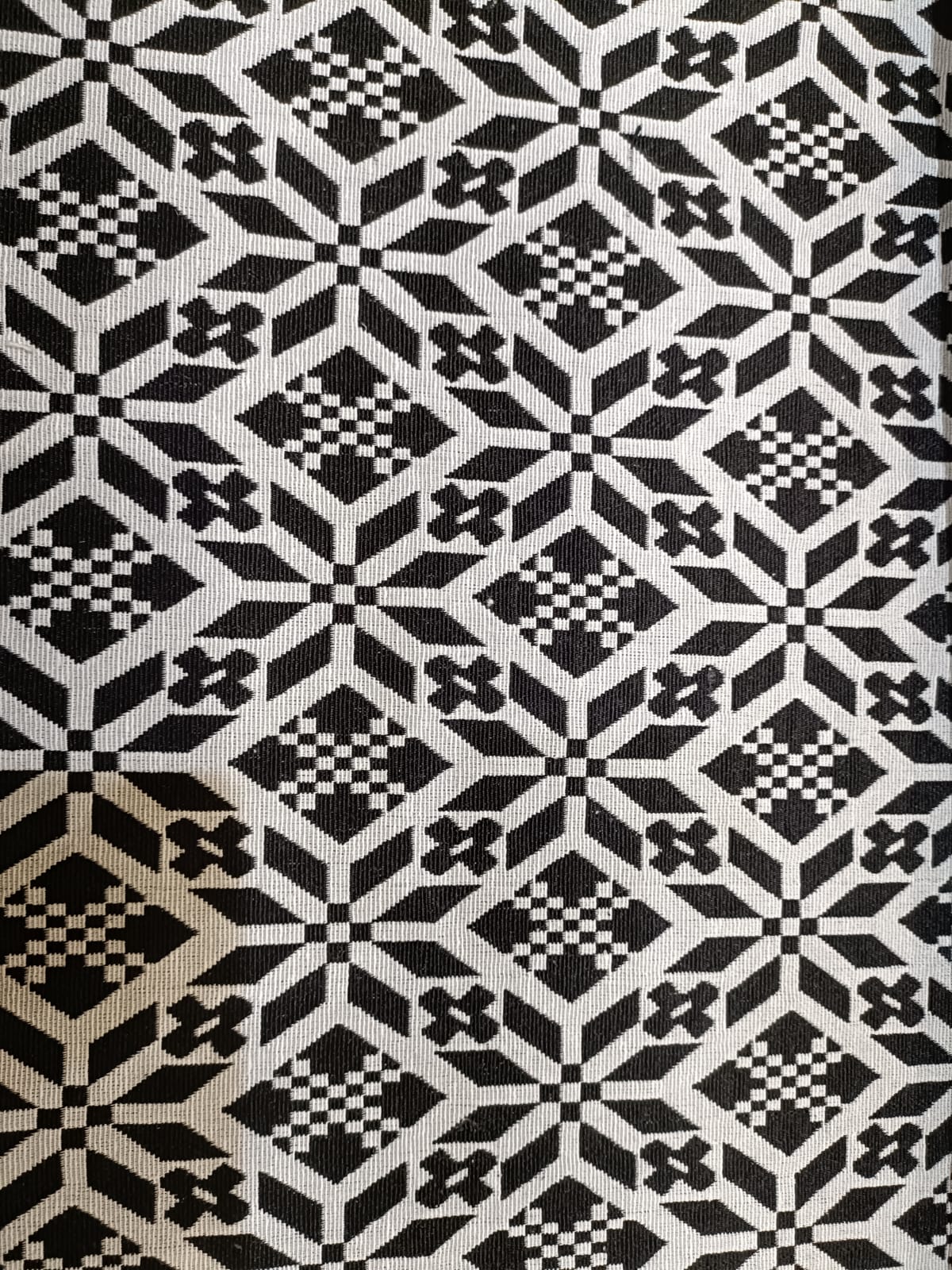 Poly cotton jacquard fabric woven in black and white ANPCT139