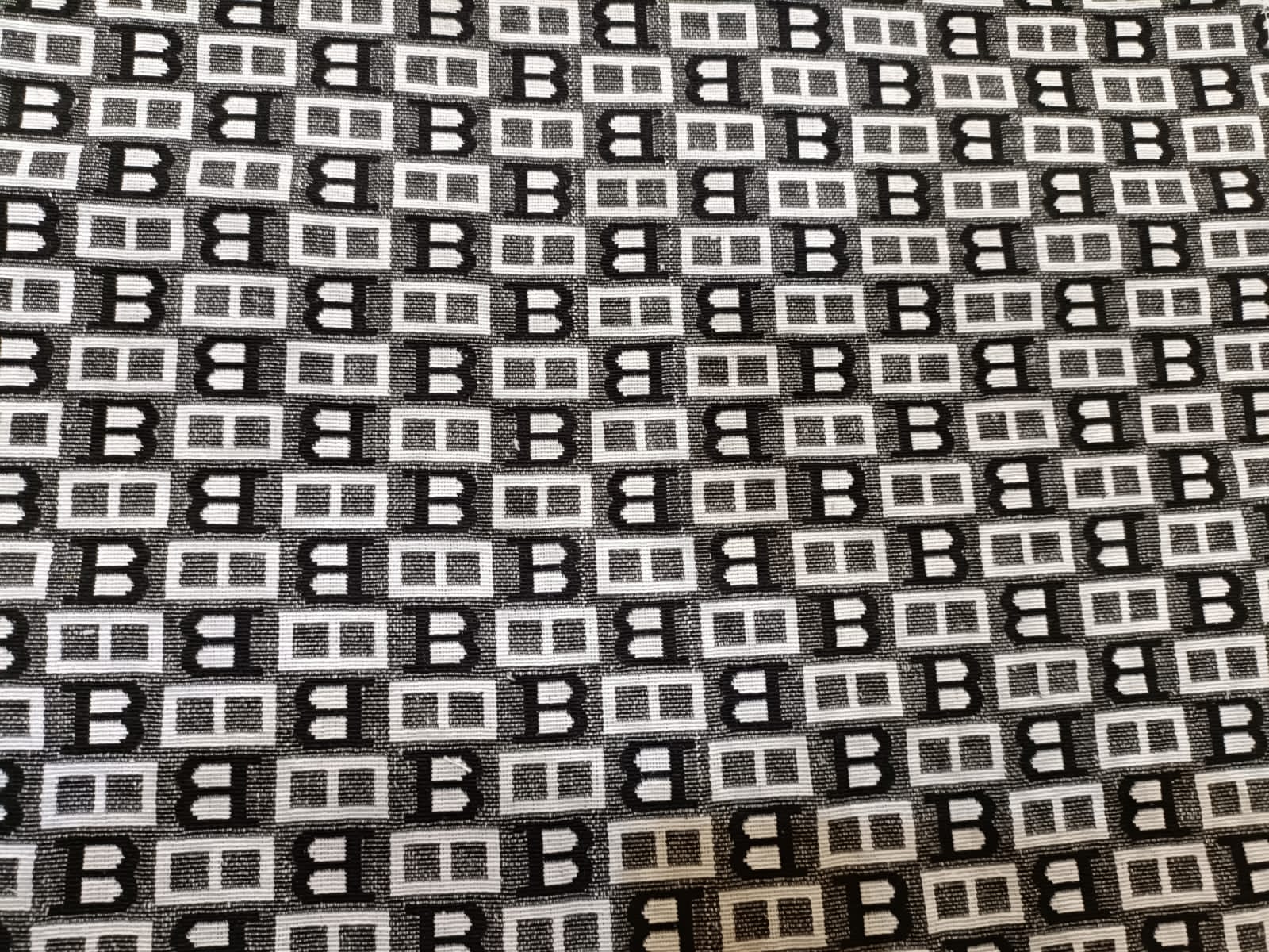 Poly cotton jacquard fabric woven in black and white ANPCT140