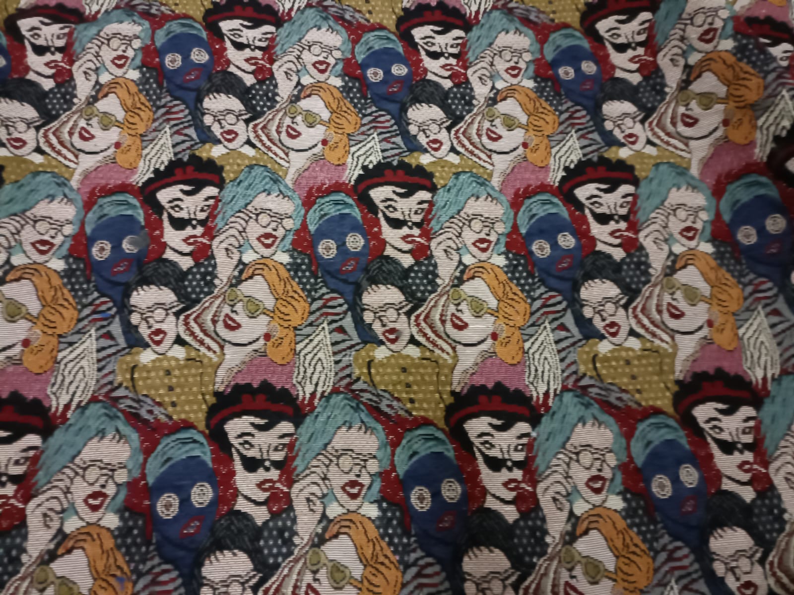 Poly cotton jacquard fabric in multicolor ANPCT614