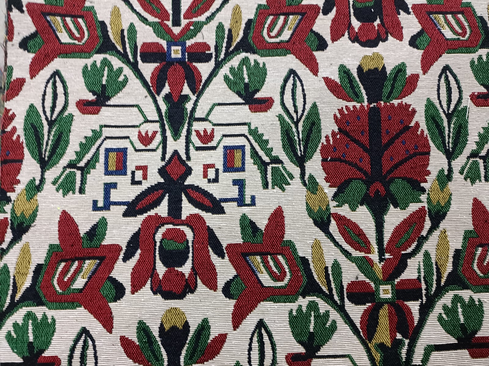 Poly cotton jacquard fabric in multicolor ANPCT620