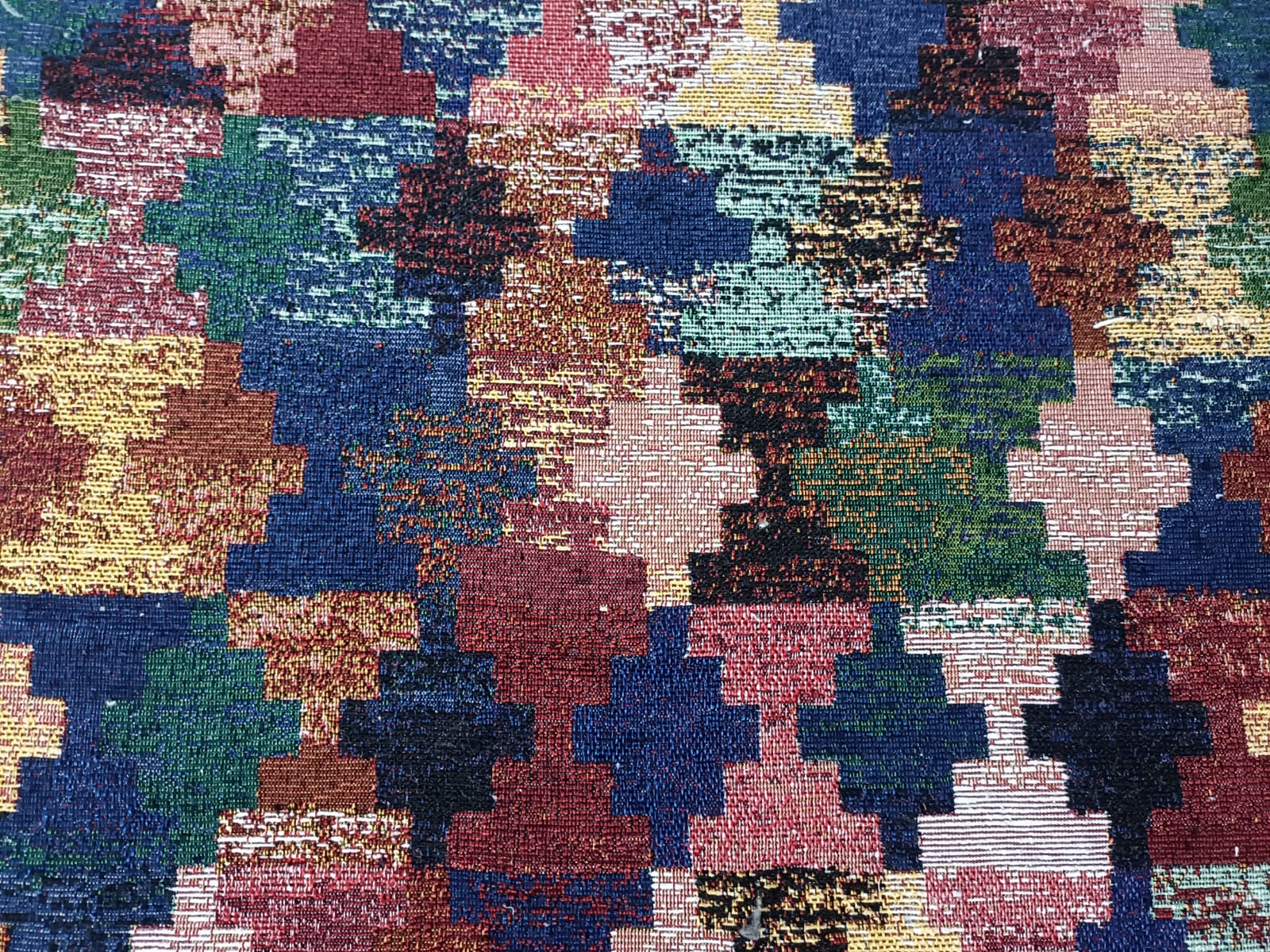Poly cotton jacquard fabric in multicolor ANPCT630