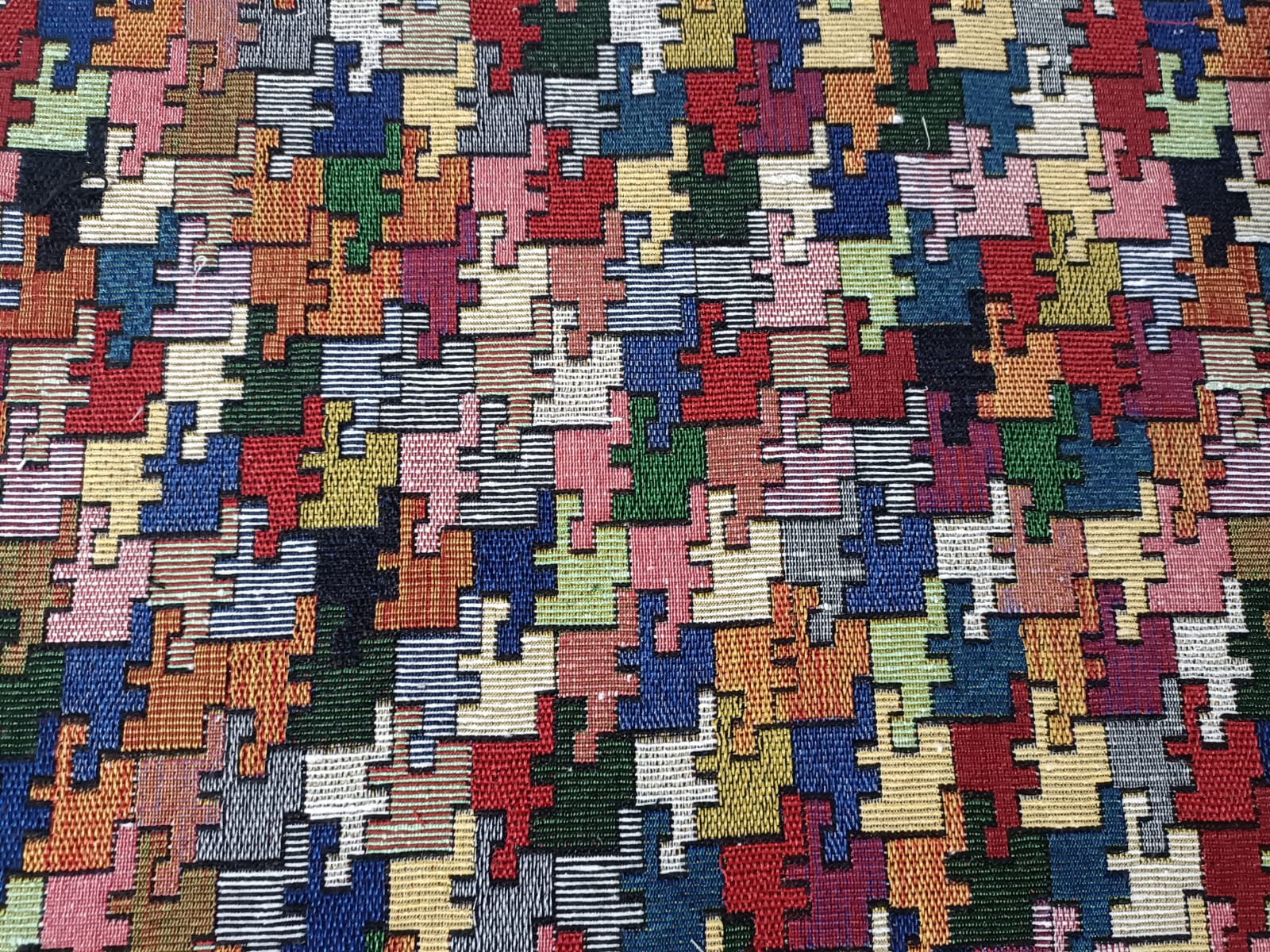 Poly cotton jacquard fabric in multicolor ANPCT634