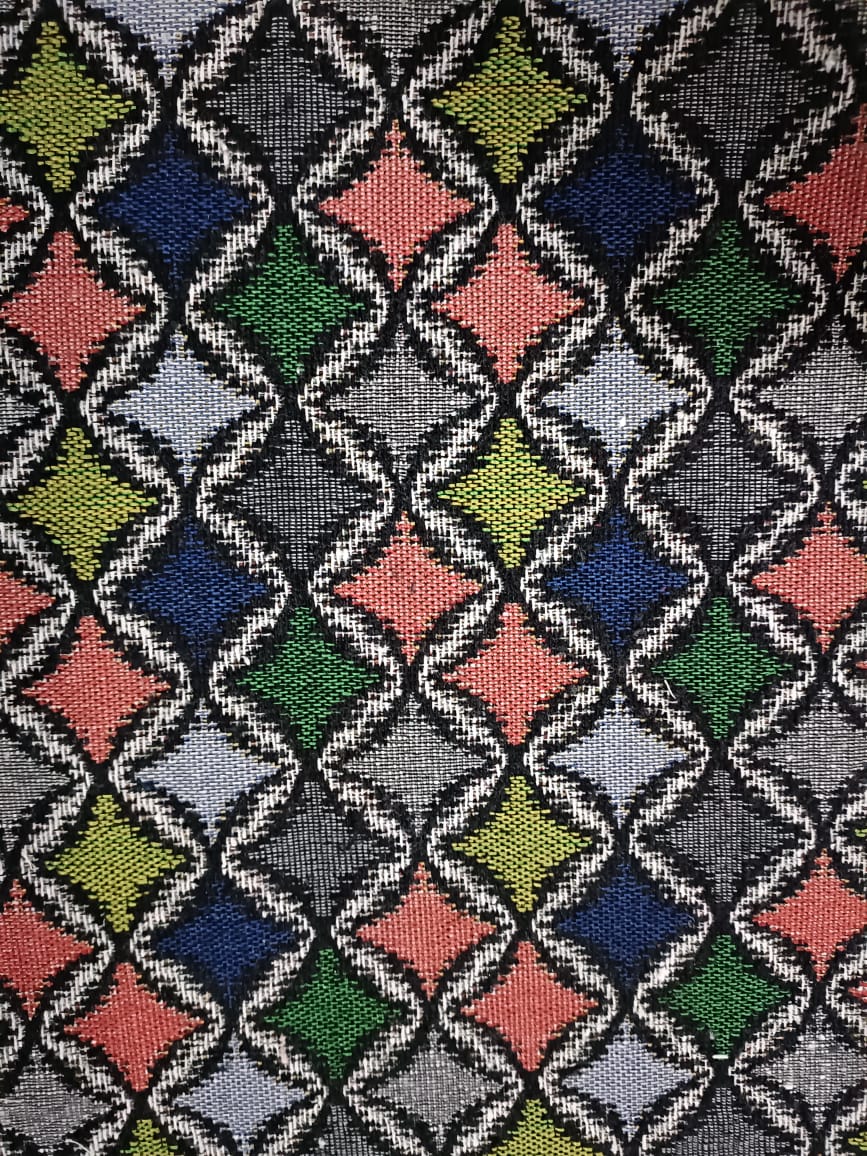 Poly cotton jacquard fabric in multicolor ANPCT646