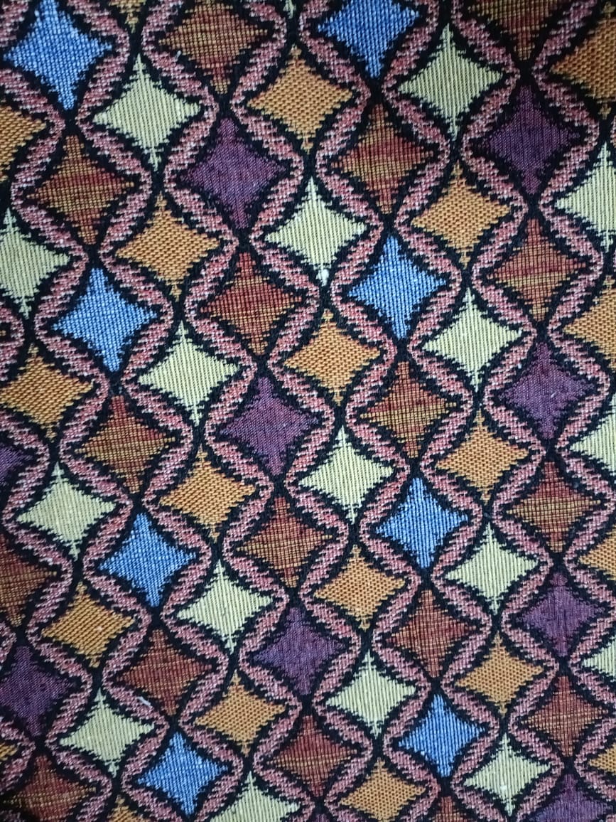 Poly cotton jacquard fabric in multicolor ANPCT650
