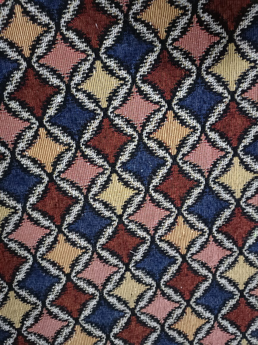 Poly cotton jacquard fabric in multicolor ANPCT656