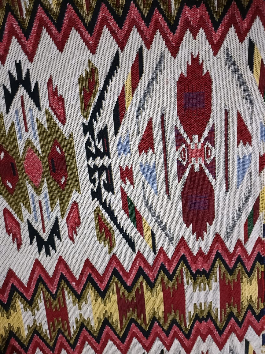 Poly cotton jacquard fabric in multicolor ANPCT659