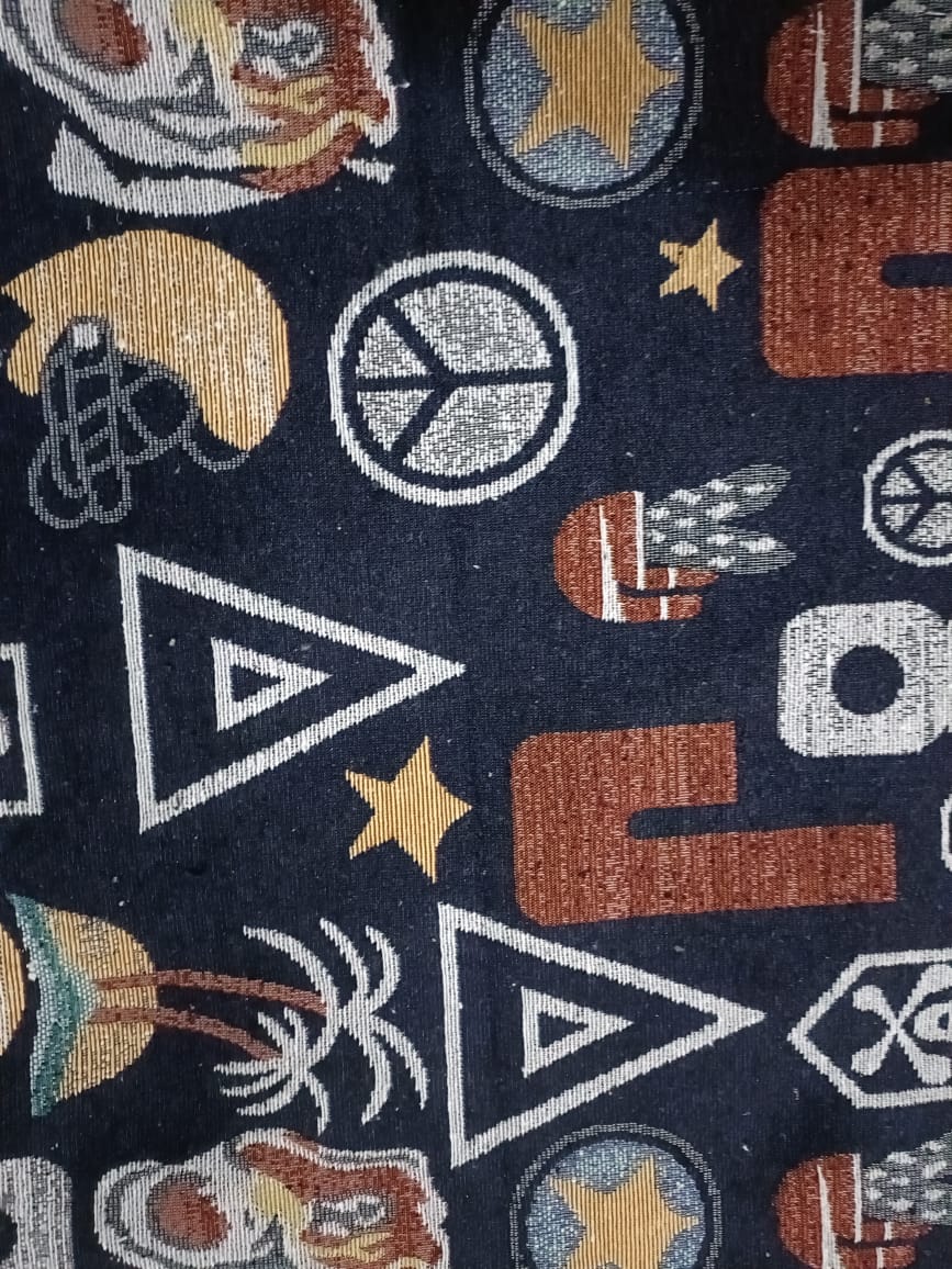 Poly cotton jacquard fabric in multicolor ANPCT661