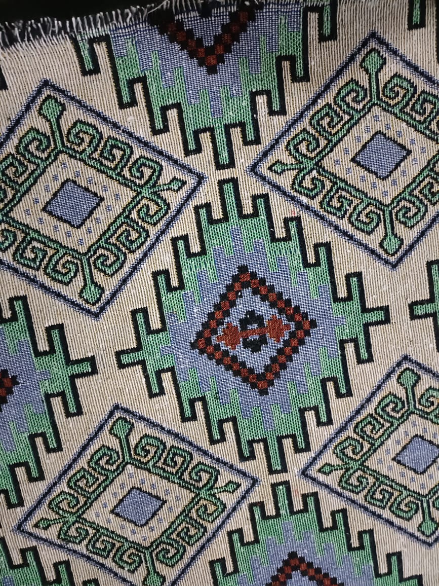 Poly cotton jacquard fabric in multicolor ANPCT667