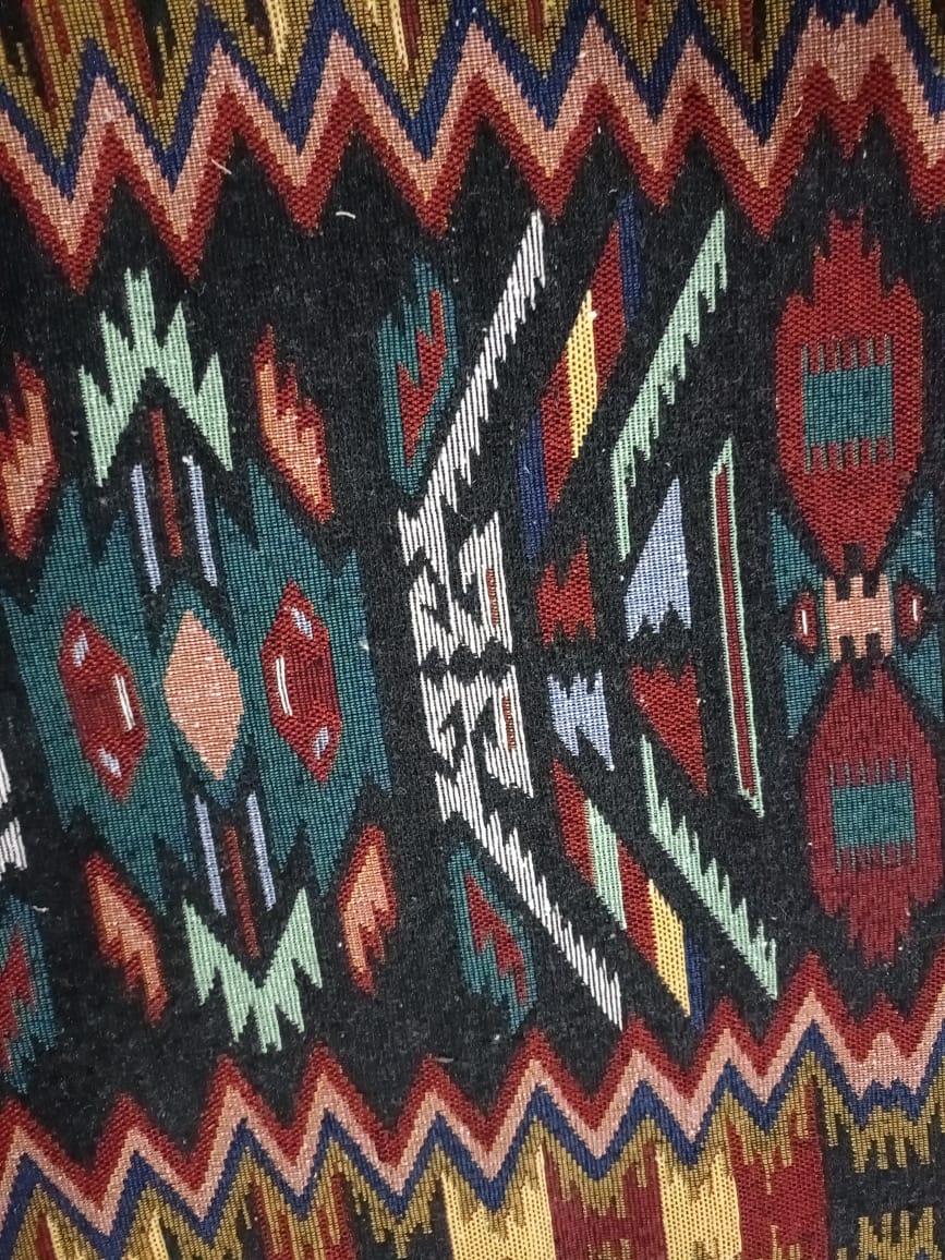 Poly cotton jacquard fabric in multicolor ANPCT668
