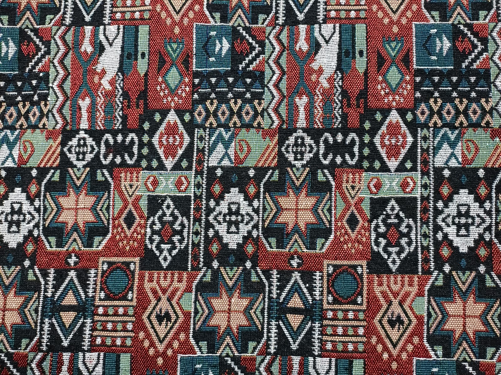 Poly cotton jacquard fabric in multicolor ANPCT695