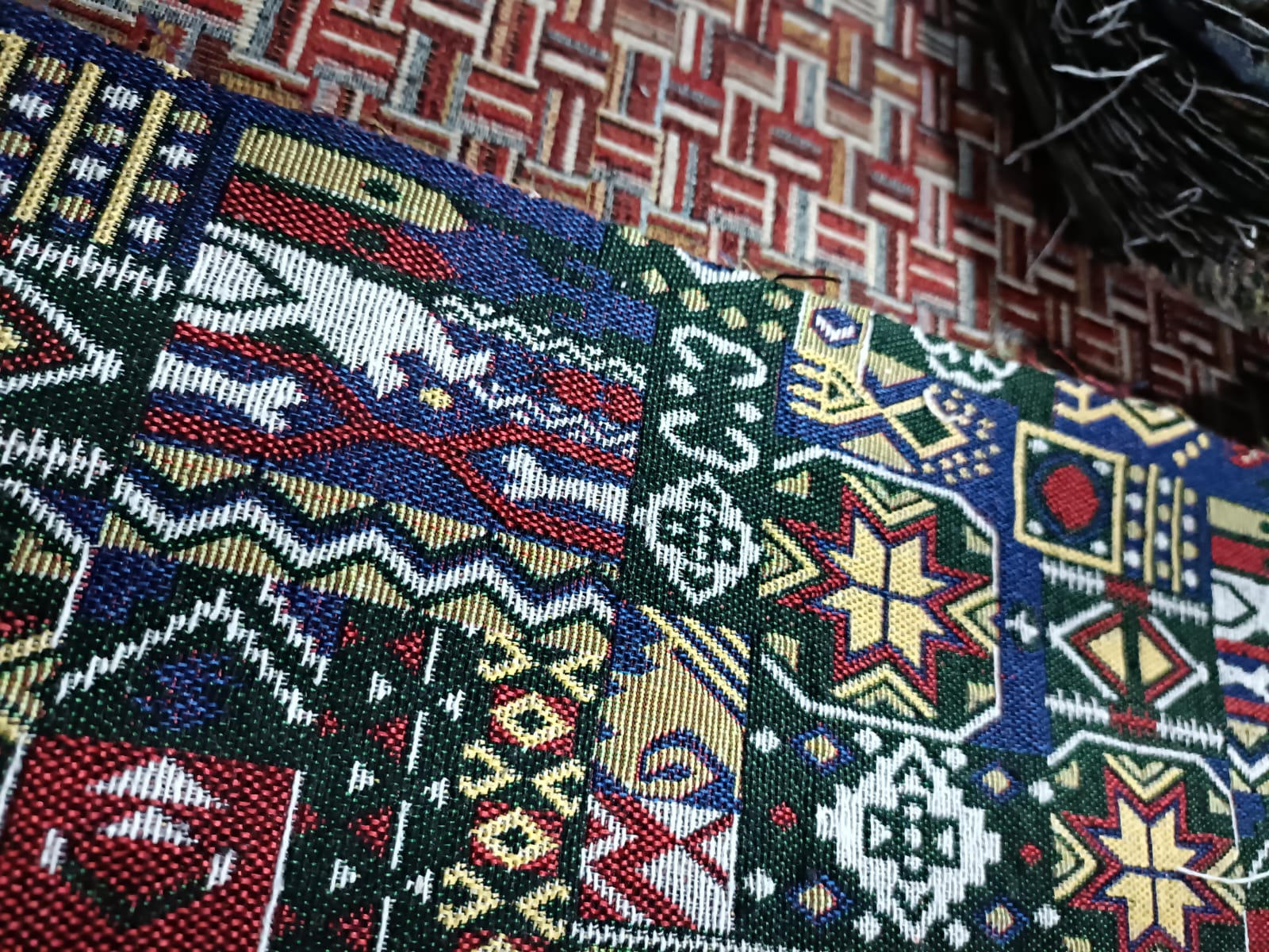 Poly cotton jacquard fabric in multicolor ANPCT701