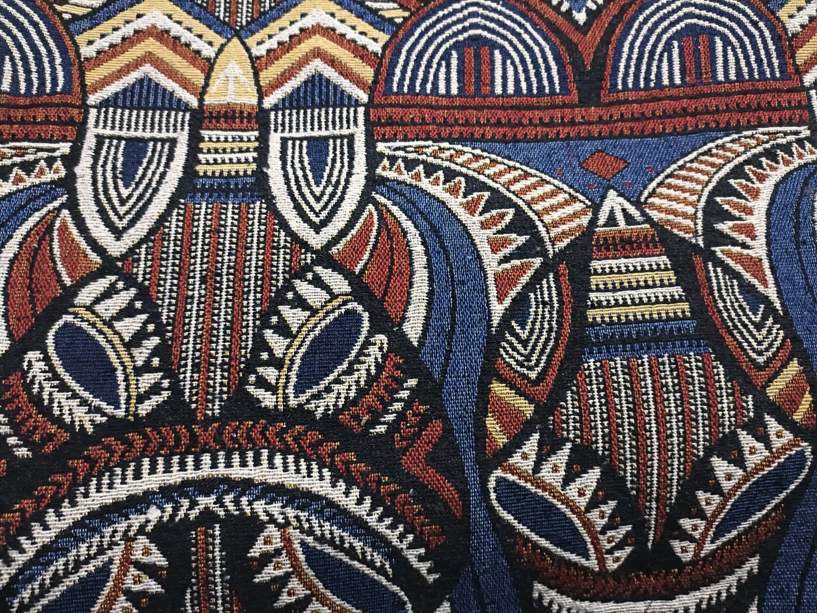 Poly cotton jacquard fabric in multicolor ANPCT750